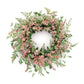 18" Pink And Green Mixed Assortment Artificial Wreath