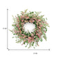 18" Pink And Green Mixed Assortment Artificial Wreath