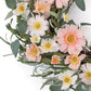21" Pink And Green Maple Artificial Wreath