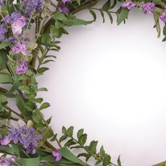 21" Purple And Green Mixed Assortment Artificial Wreath