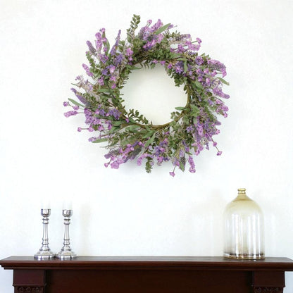 21" Purple And Green Mixed Assortment Artificial Wreath