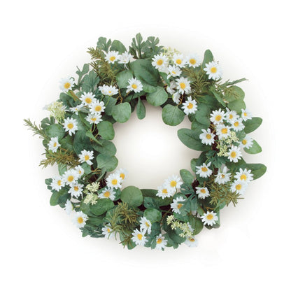 23" White And Green Mixed Assortment Artificial Wreath