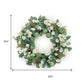 23" White And Green Mixed Assortment Artificial Wreath