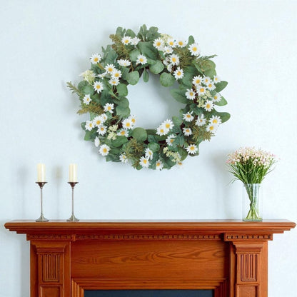23" White And Green Mixed Assortment Artificial Wreath