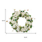 36" White And Green Hydrangea Artificial Wreath