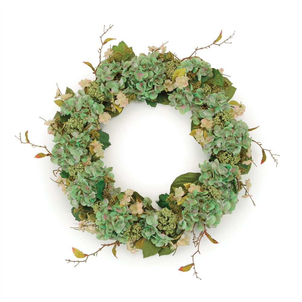 32" Green Daisy Artificial Wreath
