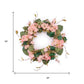35" Pink And Green Hydrangea Artificial Wreath