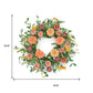 26" Green Orange And Pink Daisy Artificial Wreath