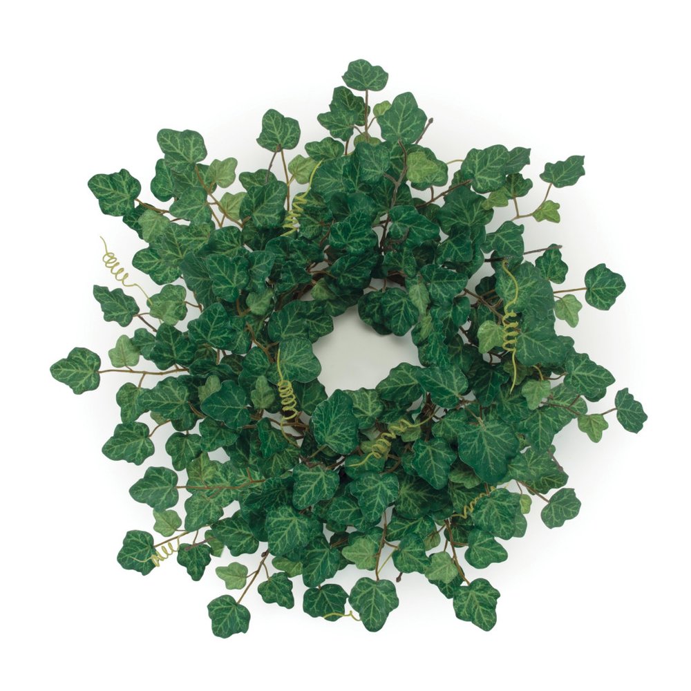 18" Green Ivy Artificial Wreath