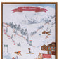 Dog Ski Resort Brown Framed Wall Art