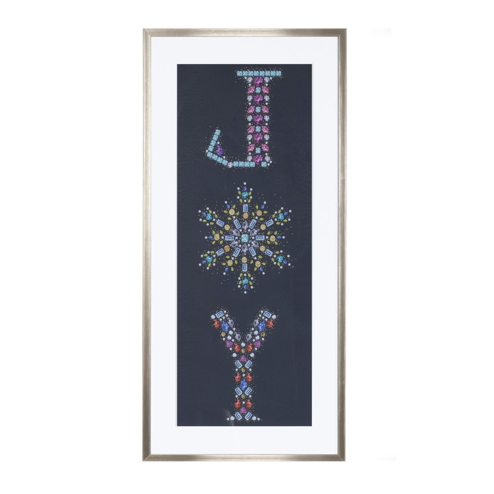 Jewels "Joy" Champagne Framed Textual Art Wall Art