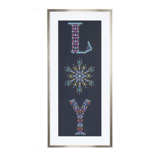 Jewels "Joy" Champagne Framed Textual Art Wall Art