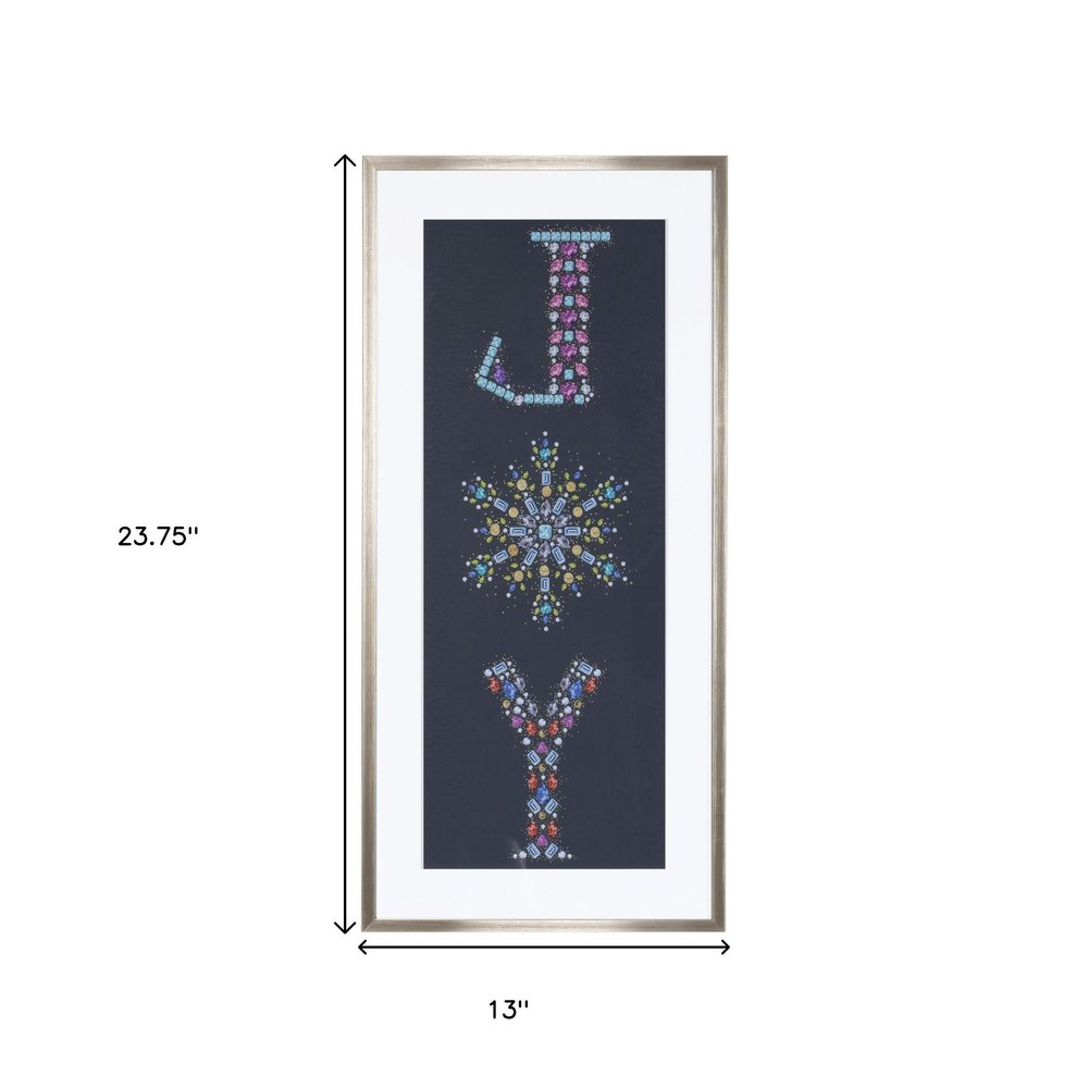 Jewels "Joy" Champagne Framed Textual Art Wall Art