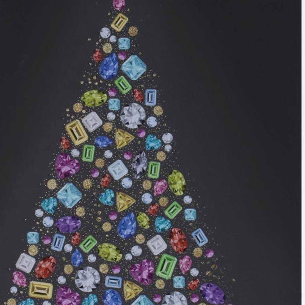 Bejeweled Christmas Tree Champagne Framed Wall Art