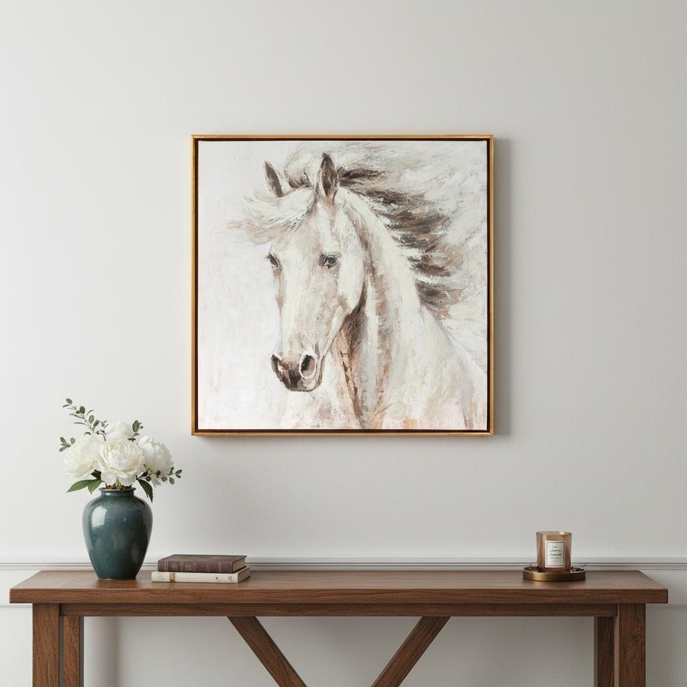 Framed Horse Brown Framed Wall Art