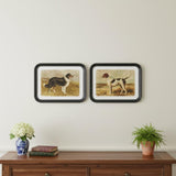 Set Of Two Country Dog Buddies Black Framed Wall Art