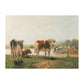 Cattle Landscape Unframed Watercolor Wall Art