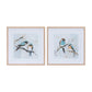 Set Of Two Bird Duo on Branches Brown Framed Wall Art