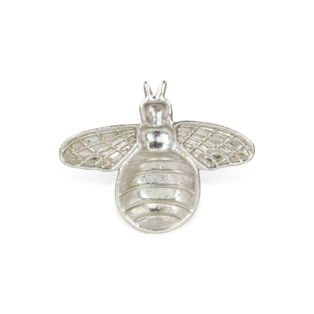 8" Silver Cast Iron Bumble Bee Trinket Tray
