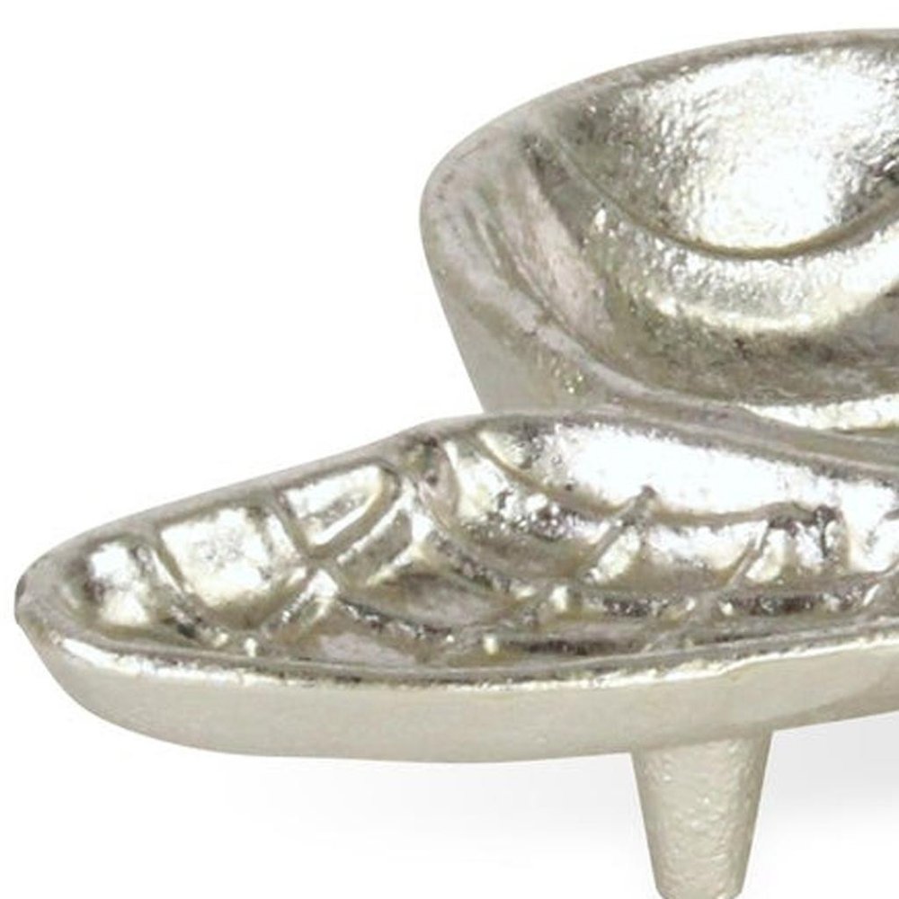 8" Silver Cast Iron Bumble Bee Trinket Tray