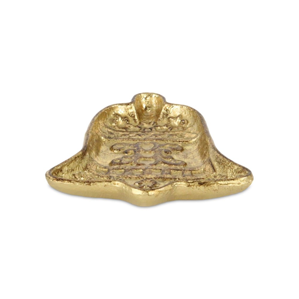 5" Gold Cast Iron Christmas Bell Trinket Tray