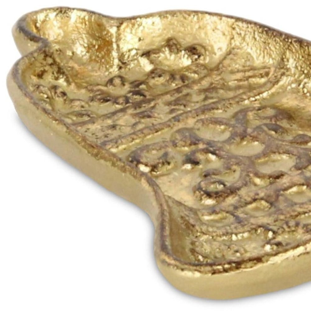 5" Gold Cast Iron Christmas Bell Trinket Tray