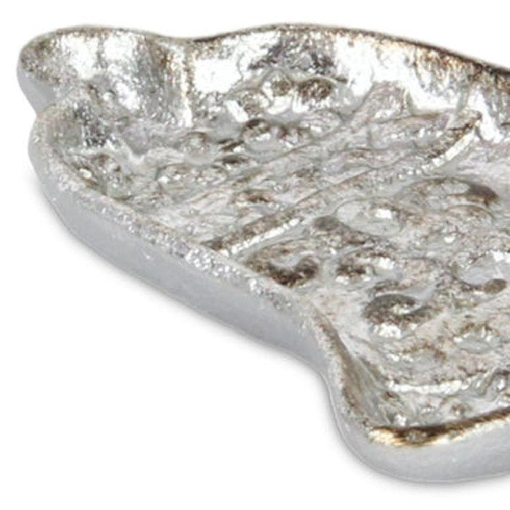 5" Silver Cast Iron Christmas Bell Trinket Tray