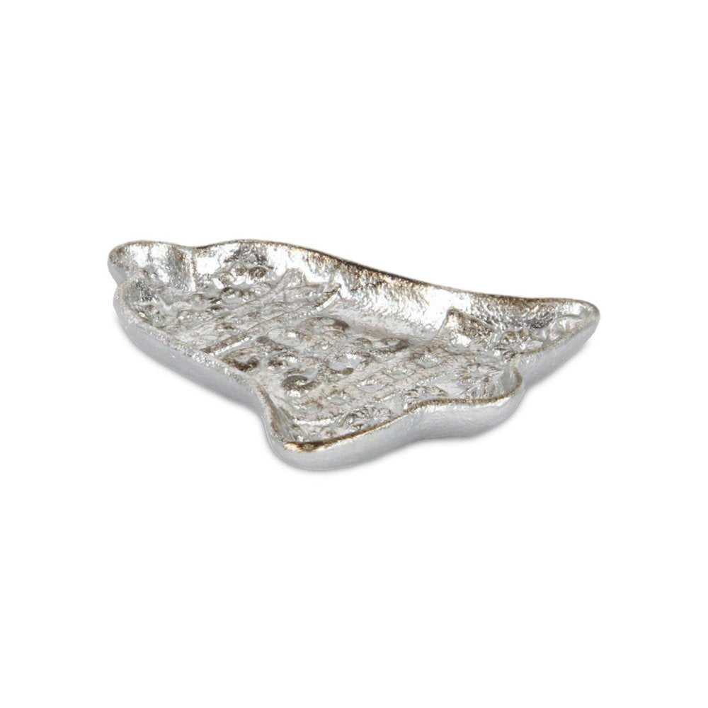 5" Silver Cast Iron Christmas Bell Trinket Tray