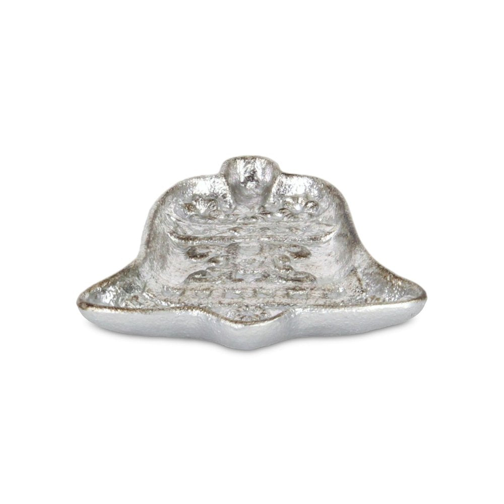 5" Silver Cast Iron Christmas Bell Trinket Tray