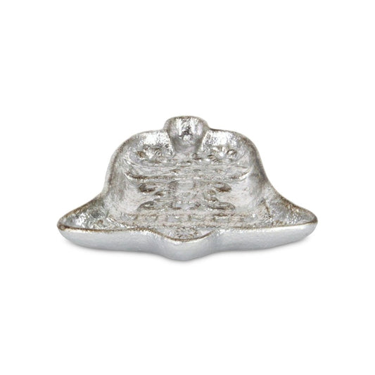 5" Silver Cast Iron Christmas Bell Trinket Tray