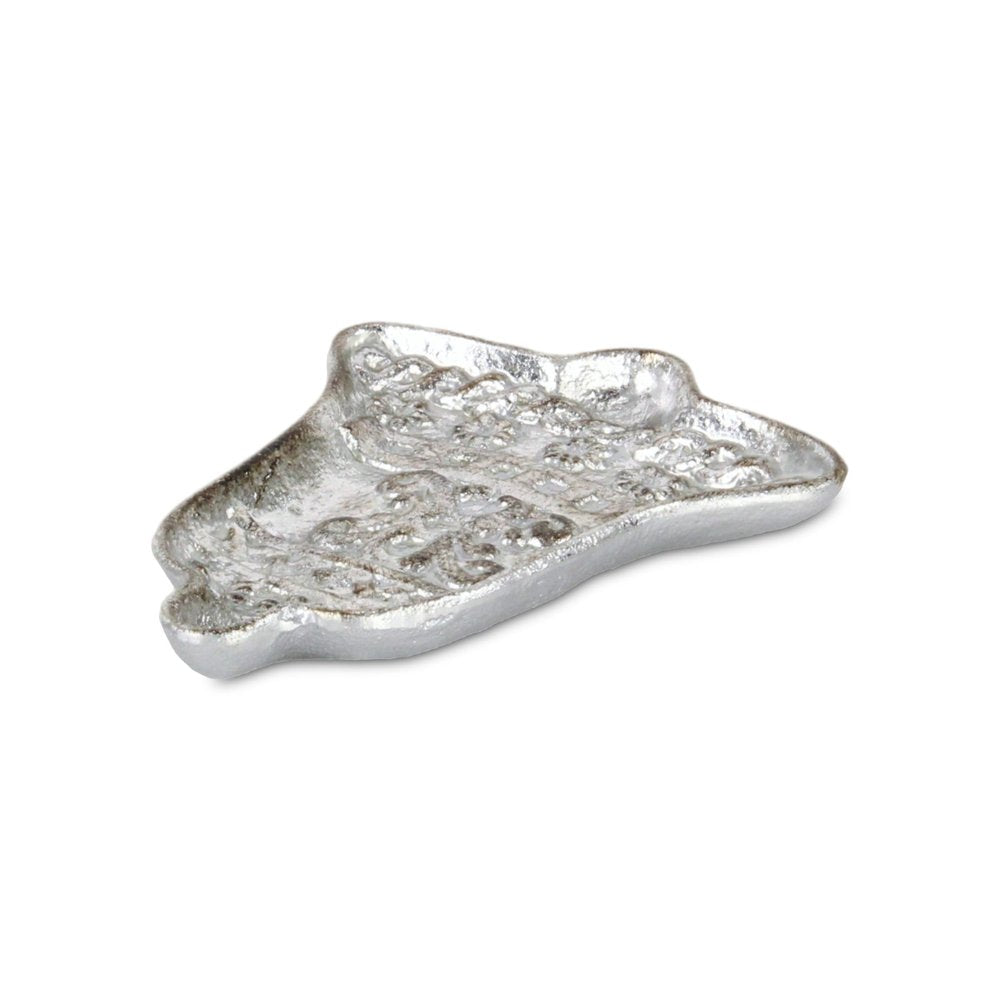 5" Silver Cast Iron Christmas Bell Trinket Tray