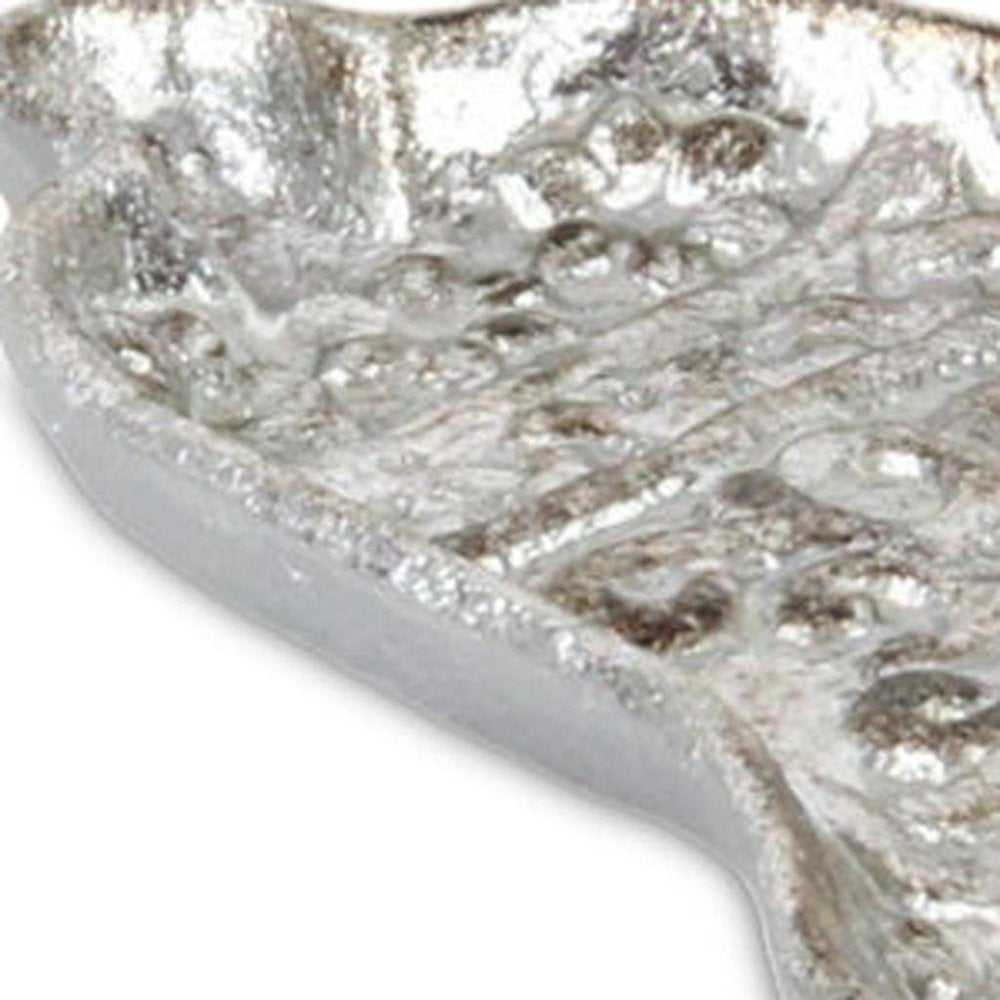 5" Silver Cast Iron Christmas Bell Trinket Tray