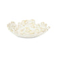 7" White And Gold Cast Iron Flower Round Trinket Tray
