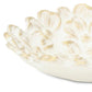 7" White And Gold Cast Iron Flower Round Trinket Tray