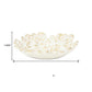 7" White And Gold Cast Iron Flower Round Trinket Tray
