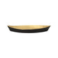 10" Black And Gold Cast Iron Oval Boat Shaped Tray