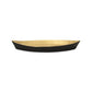 10" Black And Gold Cast Iron Oval Boat Shaped Tray