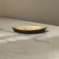 10" Black And Gold Cast Iron Oval Boat Shaped Tray