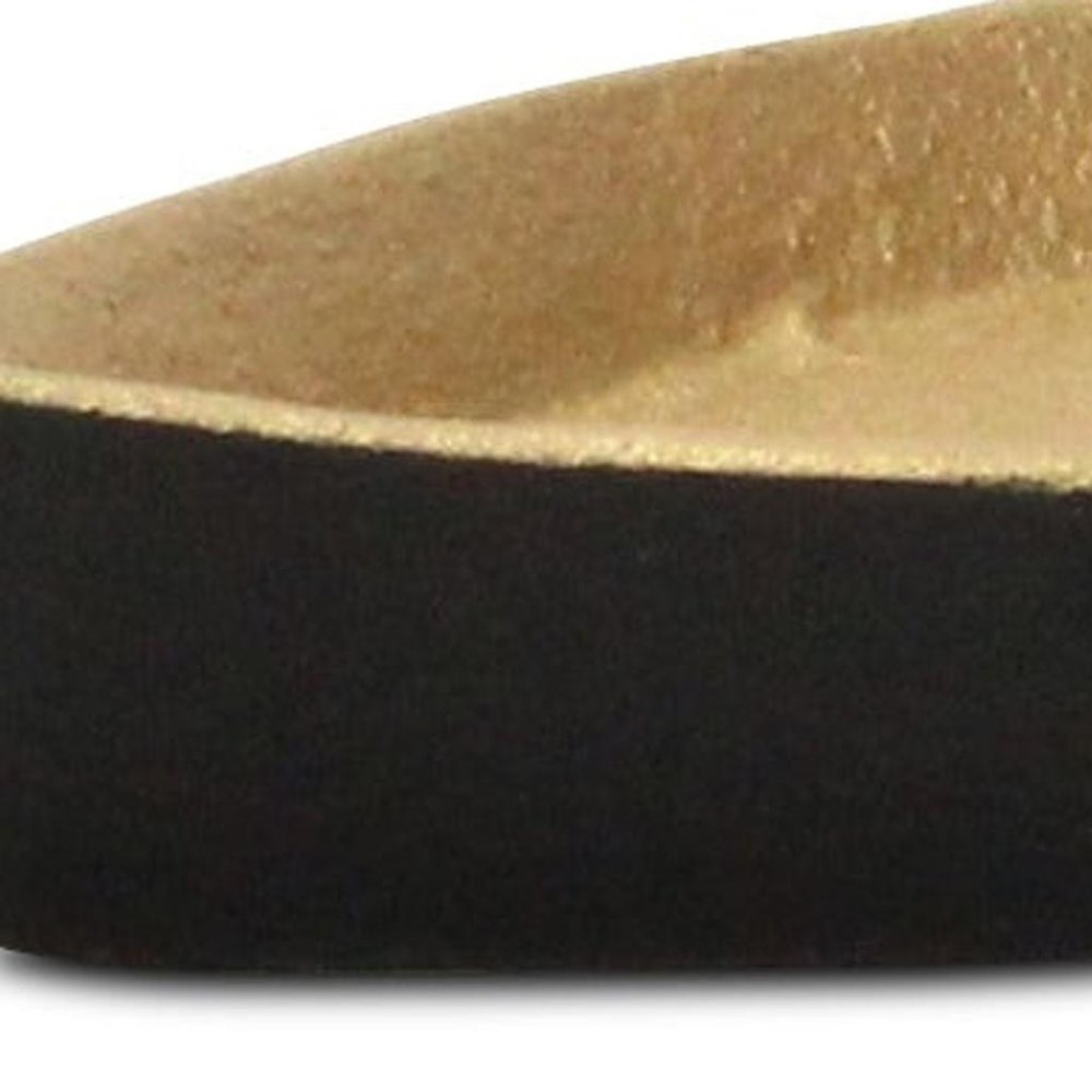 10" Black And Gold Cast Iron Oval Boat Shaped Tray