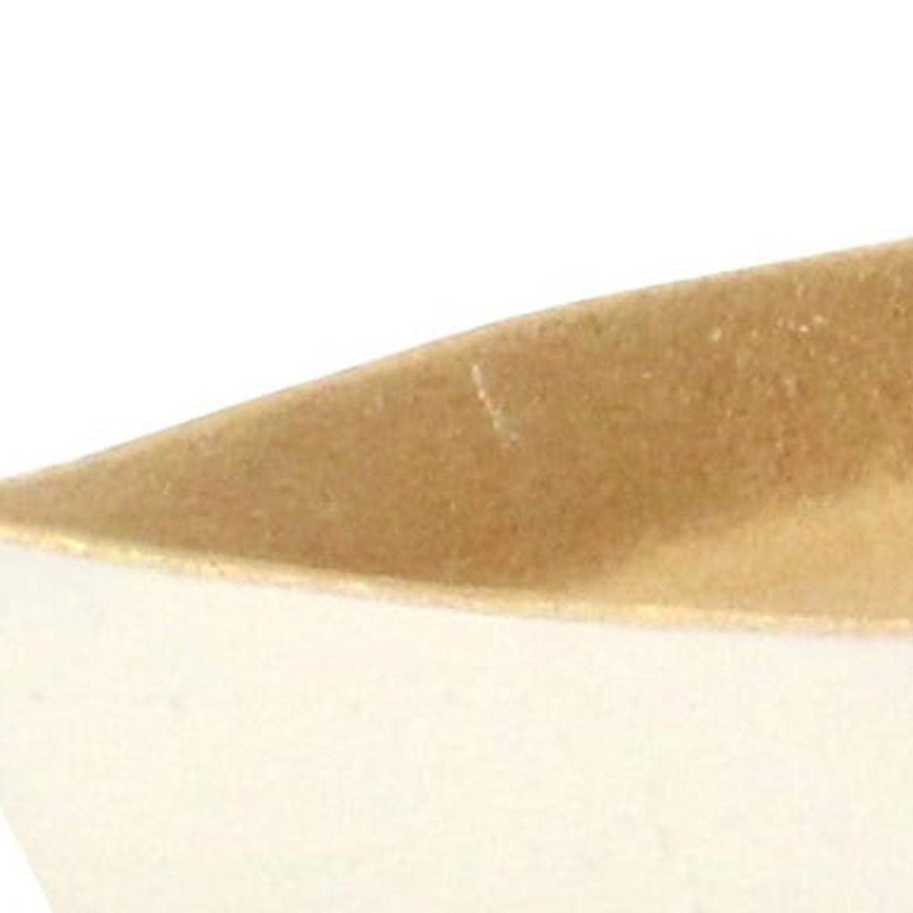 10" Gold And Off White Cast Iron Oval Boat Shaped Tray