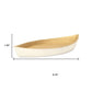 10" Gold And Off White Cast Iron Oval Boat Shaped Tray