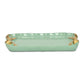 8" Aqua And Gold Cast Iron Ribbons Vanity Tray