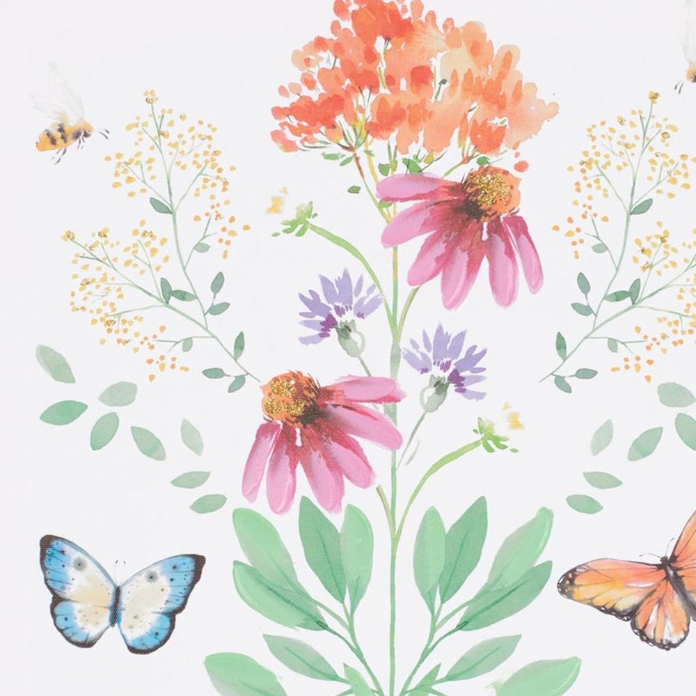 Floral and Butterfly Brown Framed Illustration Wall Art