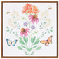 Floral and Butterfly Brown Framed Illustration Wall Art