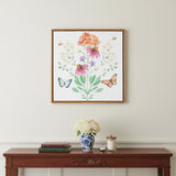 Floral Butterfly Meadow Brown Watercolor Framed Wall Art