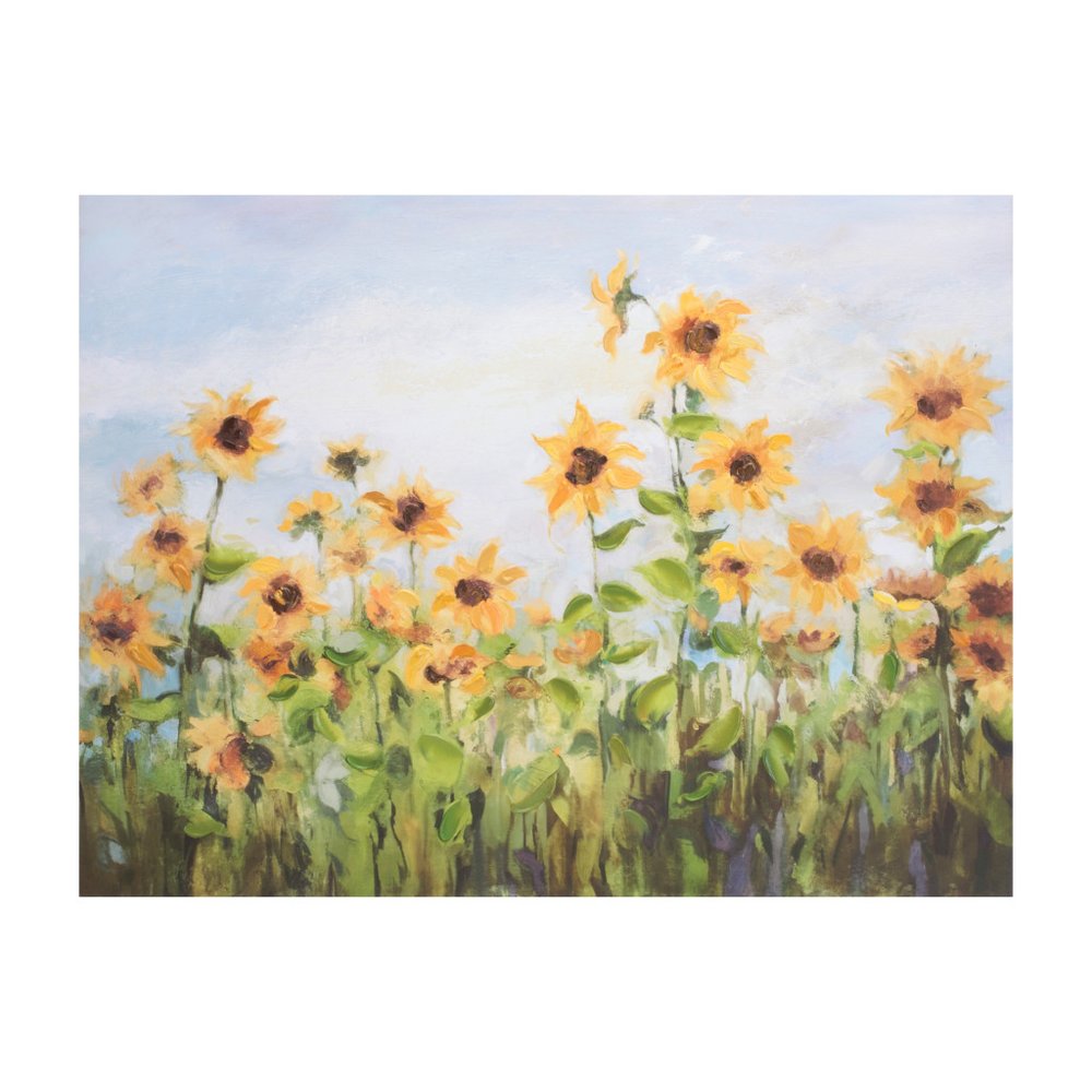 Sunflower Field Unframed Canvas Wall Art
