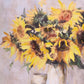 Set Of Two Sunflowers In A Vase Unframed Canvas Wall Art
