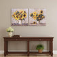 Set Of Two Sunflower Vase Unframed Wall Art