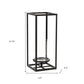 16" Black And Clear Metal And Glass Tabletop Candle Holder