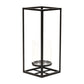 16" Black And Clear Metal And Glass Tabletop Candle Holder